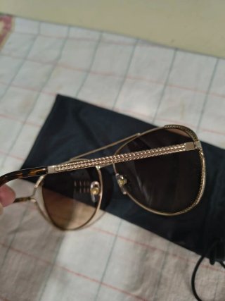 Gafas de sol aviador doradas y marrones degradadas
