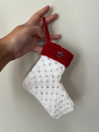 Calcetín Navideño Artesanal Crochet