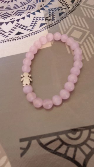 Pulsera Chacran Rosa con charm plata