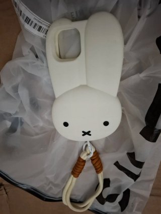 Funda iPhone de Silicona Miffy Blanca con Cordón