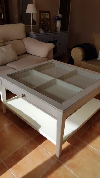 Mesa de centro Ikea cristal y madera