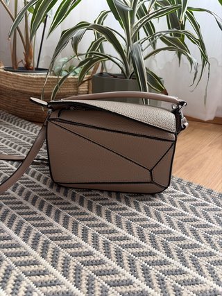 Bolso de hombro beige