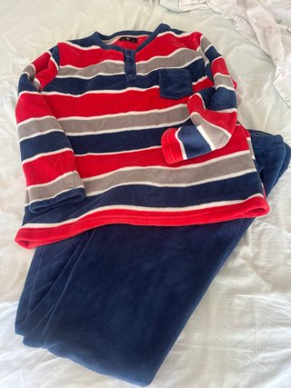 Pijama de hombre Coralina Rayas Azul/Rojo