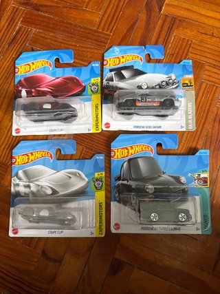Lote 4 Hot Wheels Porsche Coupe Clip
