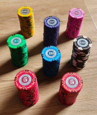 Set fichas Poker Bullets arcilla 14gr 4cm NUEVAS
