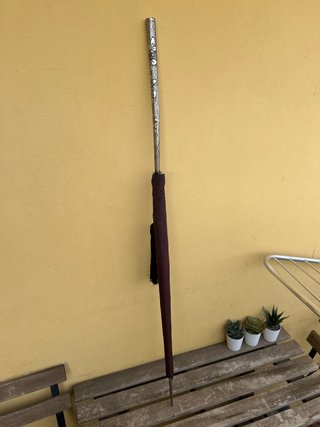 Paraguas Piuma d'Oro Marrón Rojizo y Plateado