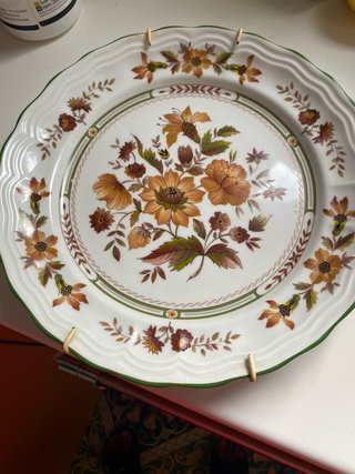 Piatto vintage da appendere floreale con ganci