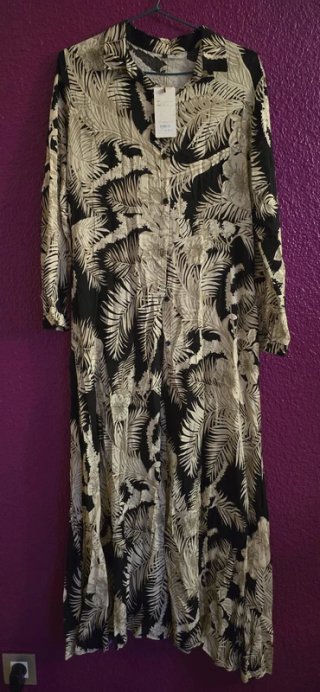 Vestido Largo Camisero Tropical