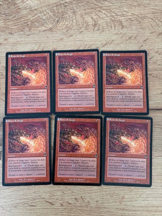 6 Cartas Magic The Gathering Rayo de Fuego