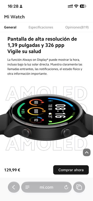 Xiaomi Mi Watch Negro