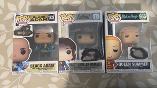 Funko Pop! Black Adam, Fallout, Rick & Morty