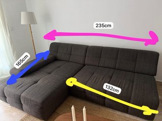 Sofá Chaise Longue Gris oscuro