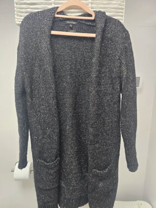 Chaqueta Massimo Dutti Negra y Plateada Talla L