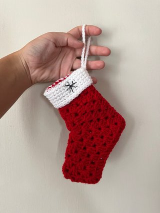 Calcetín Navideño Artesanal Crochet