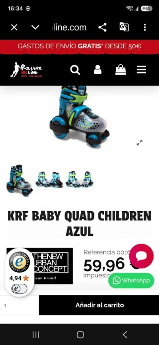 Patines Infantiles KRF Baby Quad Azules