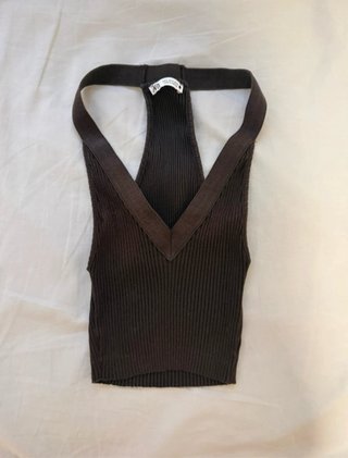 Top tirantes Zara marrón chocolate talla única