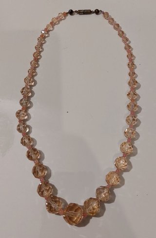 Collar Vintage Swarovski Cristal Topacio Rosa 1960
