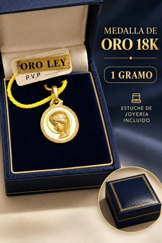 Medalla Virgen Niña Oro 18k 1g