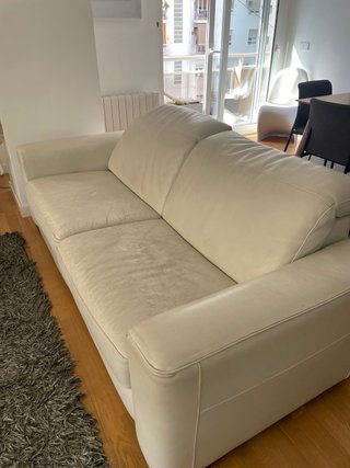 Sofá 2 plazas Natuzzi Piel Blanca