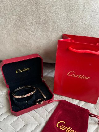 Set Pulsera+Anillo Cartier acero inoxidable rosa