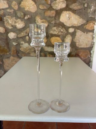 Pareja de Candelabros de Cristal