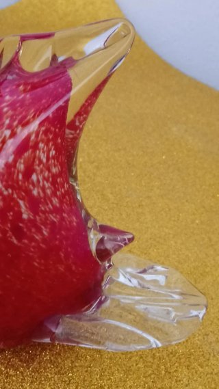 Figura di Cardinale Uccello in Vetro Soffiato