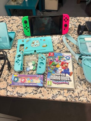 Nintendo Switch con accesorios y juego