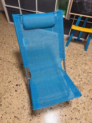 Silla Plegable para Playa o Piscina Azul