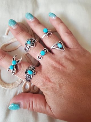 Lote de 6 Anillos Plateados boho NUEVOS