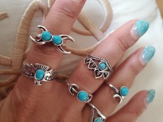 Lote de 6 Anillos Plateados boho NUEVOS