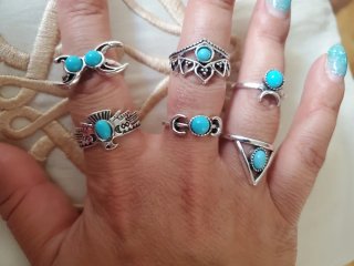 Lote de 6 Anillos Plateados boho NUEVOS