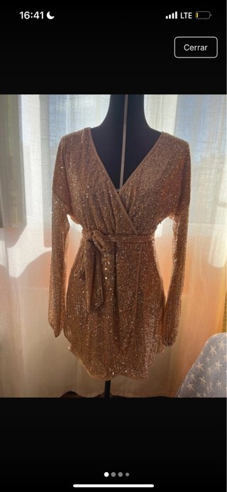 Vestido de fiesta dorado Forever 21
