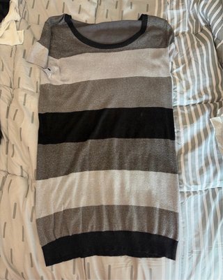 Vestido jersey rayas gris y negro