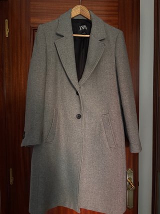 Abrigo paño Zara gris