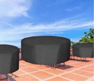Fodera per Tavolo da Giardino Tondo 158x71cm Nero