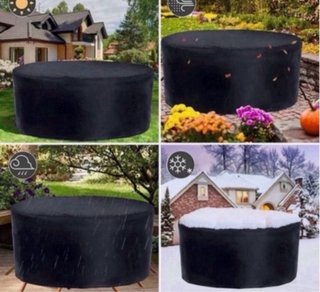 Fodera per Tavolo da Giardino Tondo 158x71cm Nero