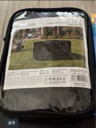 Fodera per Tavolo da Giardino Tondo 158x71cm Nero