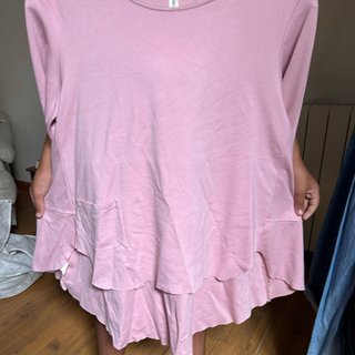 Camiseta Oversize Rosa y negro