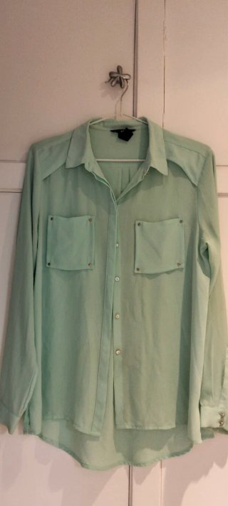Camisa verde manga larga