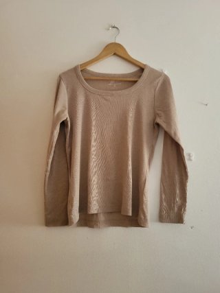 Camiseta manga larga beige