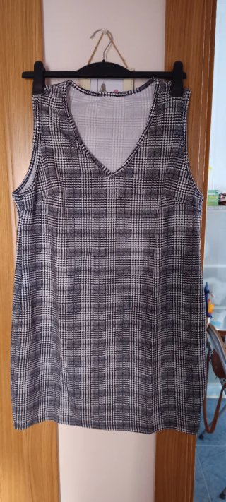 Vestido Estampado Cuadros Talla L