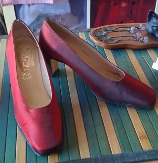 Zapatos Fiesta Buganvilla T.37 Raso y Piel Y2K
