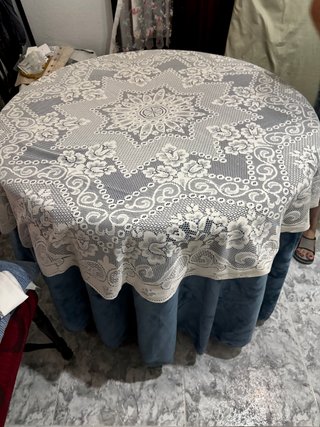 Falda para mesa camilla redonda, 90cm.