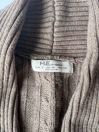 Cardigan Mango Gola Rebuço Malha Torcidos Tam S