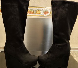 Botas Altas Coolway Negras con Cuña T. 38