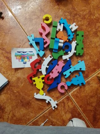 Piezas de Puzzle de Madera Letras y Números