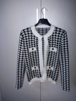 Giacca stile Chanel pied de poule