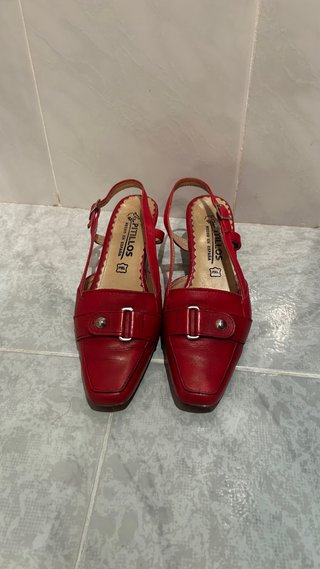 Zapatos Pitillos Rojos de Piel