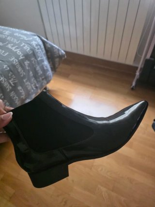Botines Zara charol negros