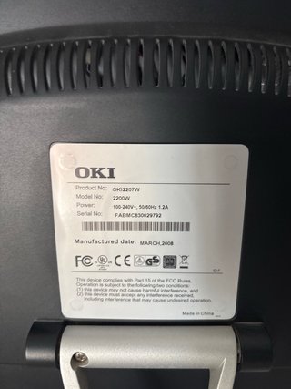 Monitor OKI Negro/Plateado
